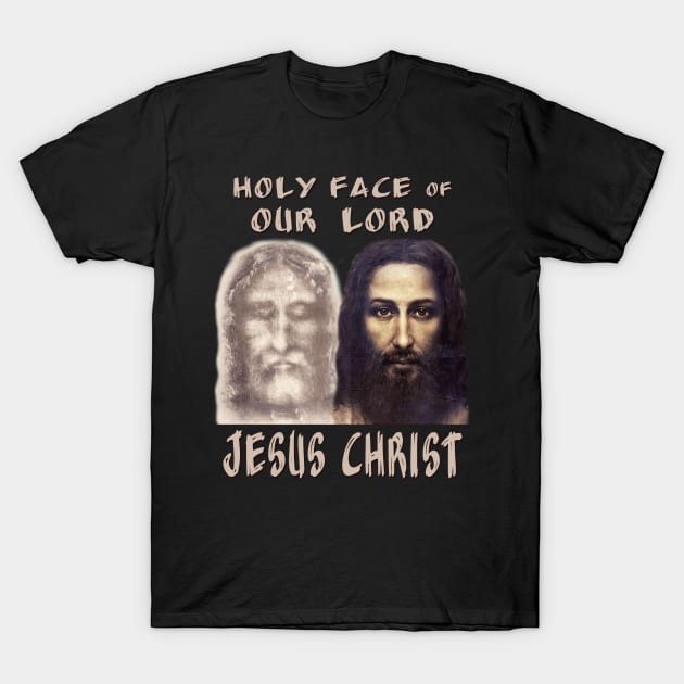 Holy Face Our Lord Jesus Christ Shroud Turin Reconstruction T-Shirt by Brasilia Catholic